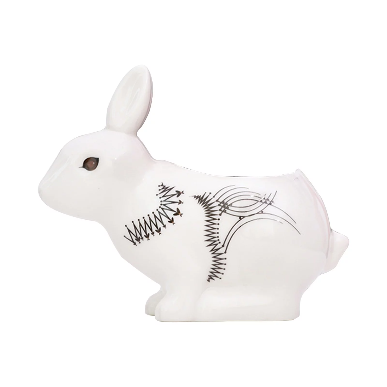 YHAIOGS Cartoon Animal Flowerpot Creative Fleshy Flowerpot White Porcelain Rabbit Home Ceramic Flowerpot Creative Gardening
