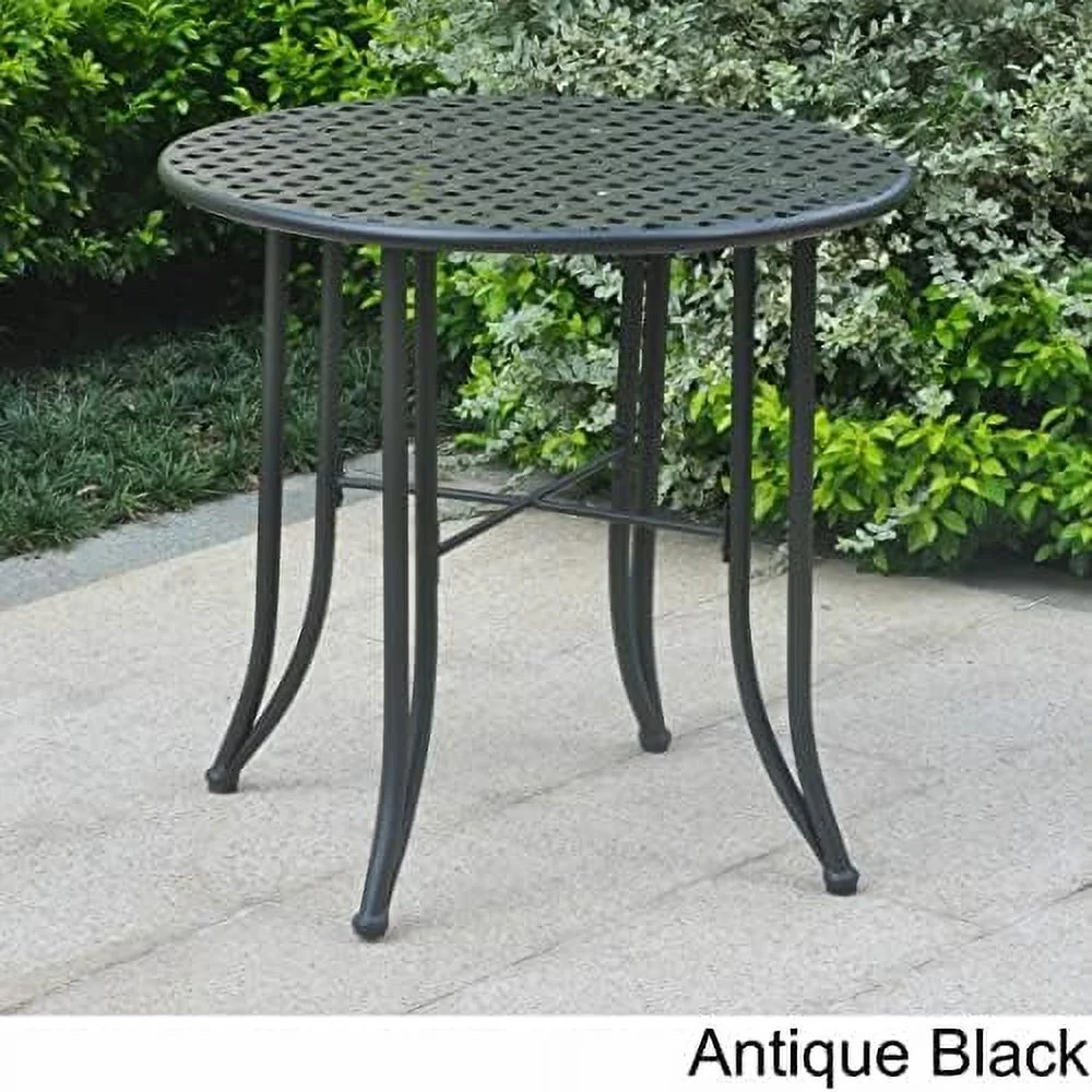HBBOOMLIFE Mandalay 30-inch Iron Patio Bistro Table Bronze