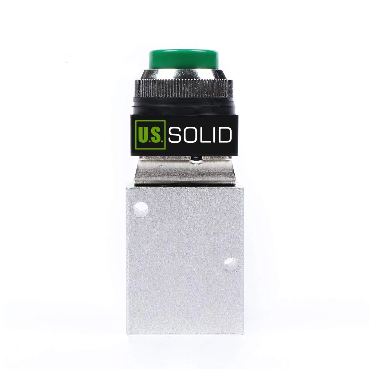 U.S. Solid 1/4in Pneumatic Control Mechanical Valve with Green Momentary Push Button
