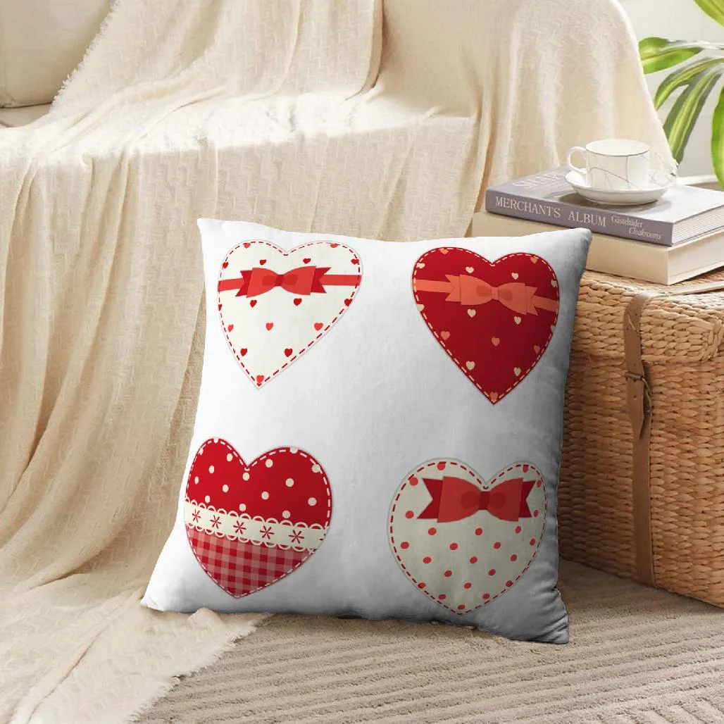 LALILO Throw Pillow Covers Cute Hearts Retro With Ribbon And Bow Cushion Cover 18