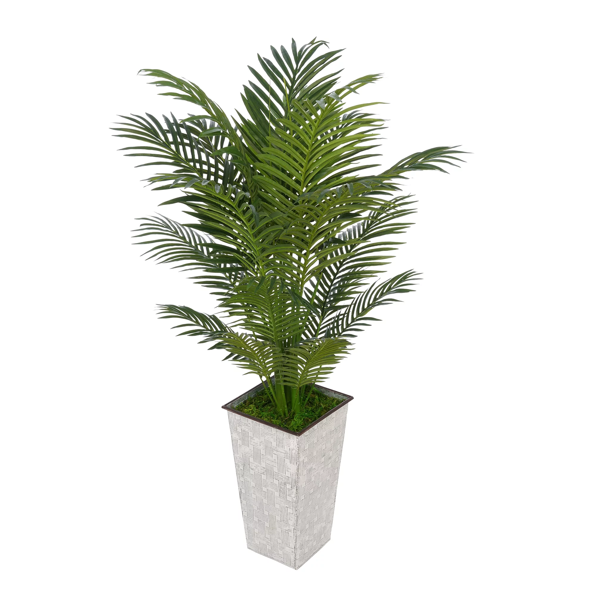 House of Silk Flowers Artificial 4-1/2 foot Areca Palm in Designer Metal (231)