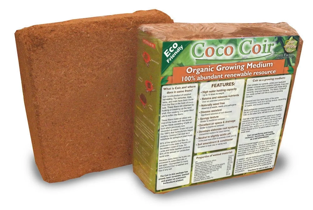 (1) 5kg Brick (11 LBS.) Coconut Coir Coco Coir Soil Amendment Growing Medium