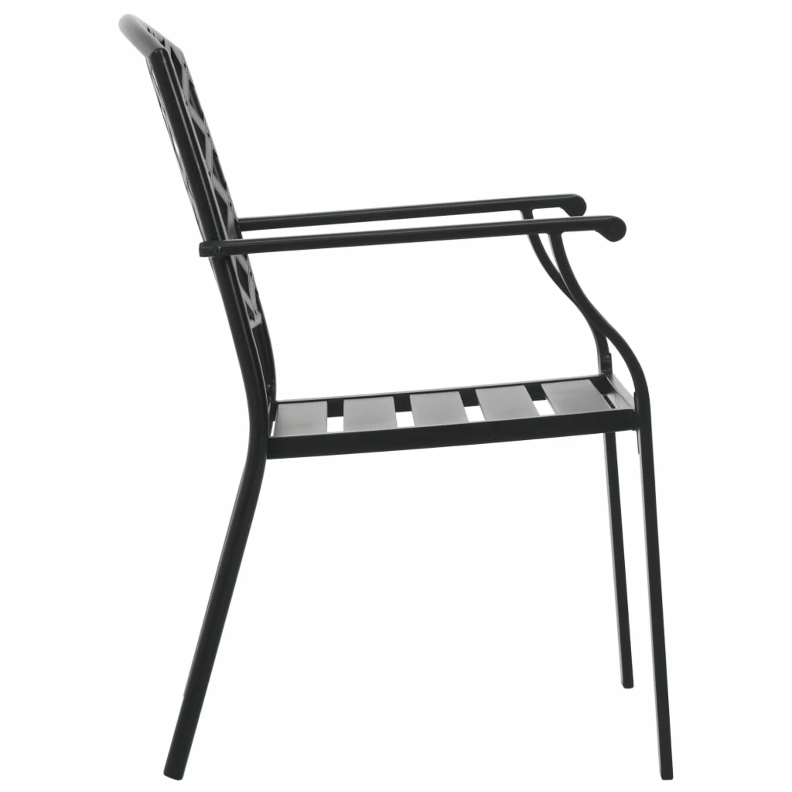 Carevas Stackable Patio Chairs 2 pcs Steel Black