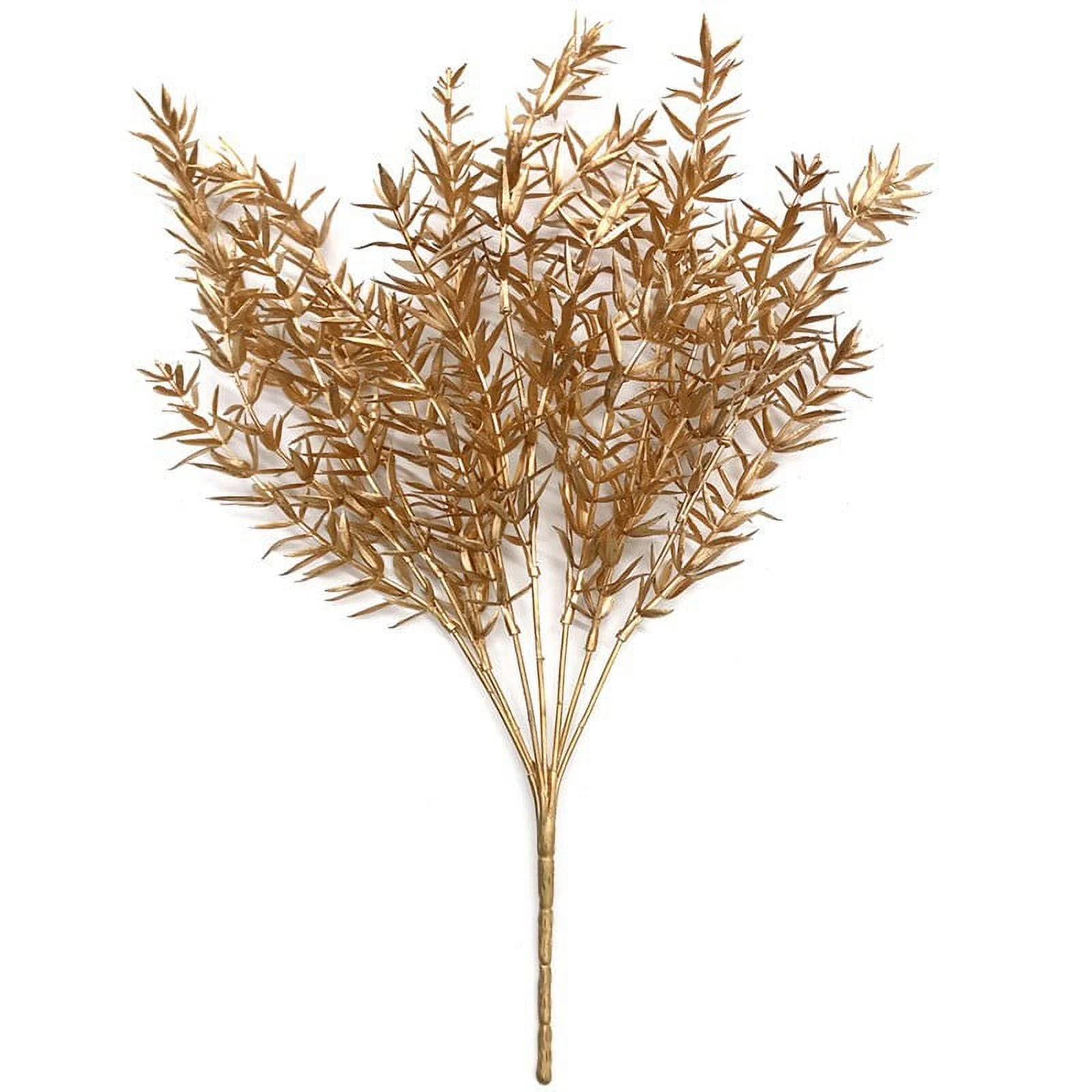 Nvzi-a Artificial Plants, Artificial Leaves Simulate Shrubs Garden Wedding Festival Decoration Table Flower Pot Fillers - Set of 2 (Golden Tip)