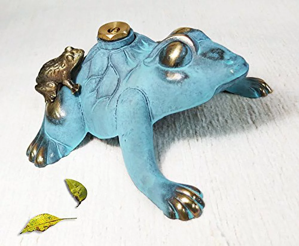 Taiwan Brass Decorative Frog Sprinkler - with a Little Frog on The Back
