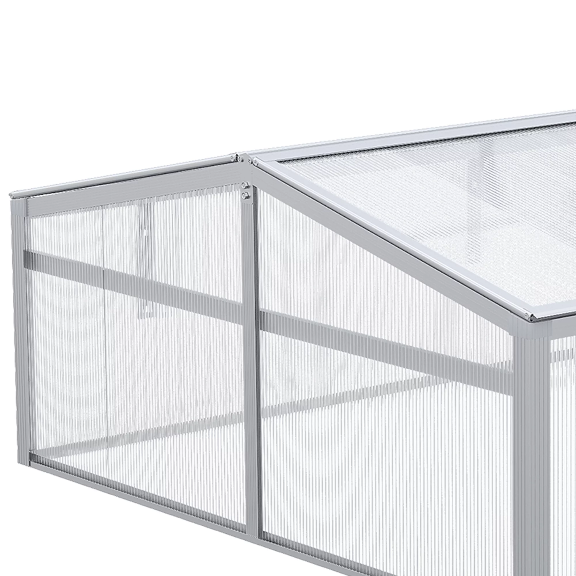 Outsunny Aluminum Alloy Cold Frame W/ Adjustable Roof, Polycarbonate Panels