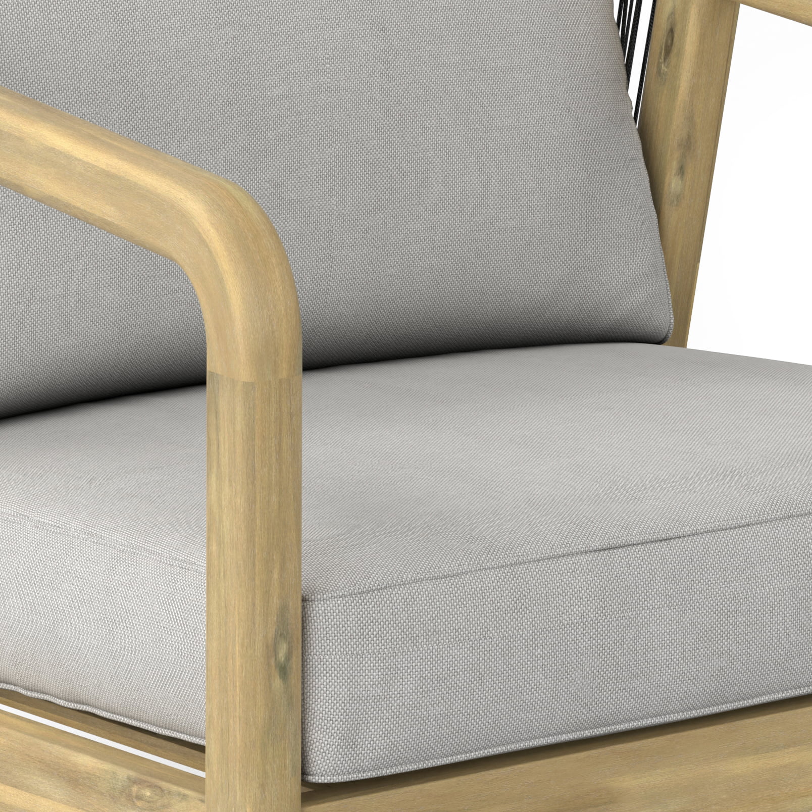 Simpli Home Palmetto 29 inch Wide Contemporary Outdoor Conversation Chair (Set of 2) in Stone Grey Polyester Fabric, Fully Assembled