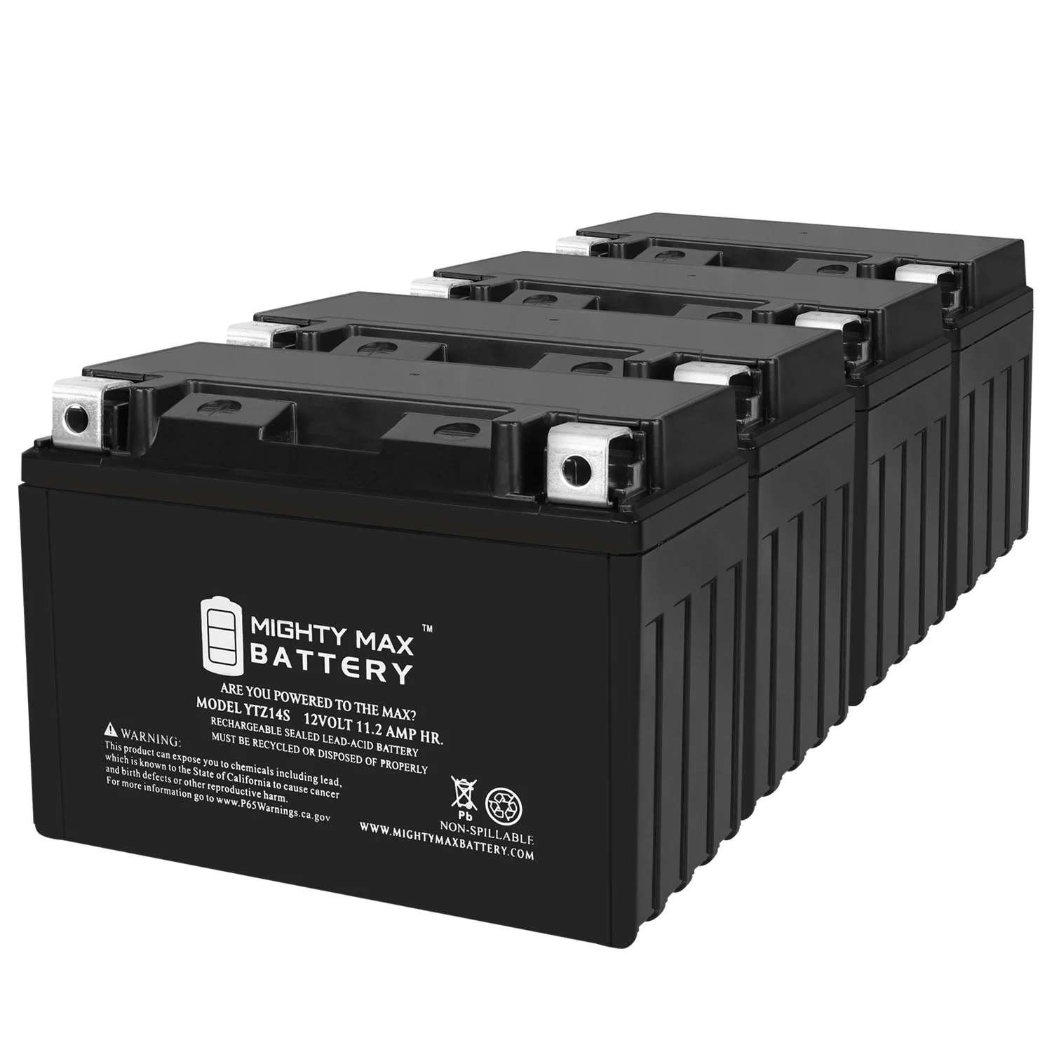 YTZ14S 12V 11.2AH Replacement Battery compatible with Honda ATV Mower - 4 Pack