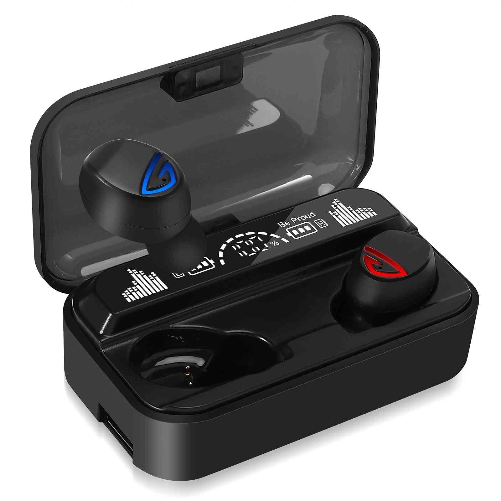 UrbanX Bluetooth Wireless Earbuds – 35H Play time, IPX8 Water Resistant, One-Step Pairing, Emergency Power Bank, LED Display, Ergonomic Design - for nubia M2, Supports iOS, Android & Windows