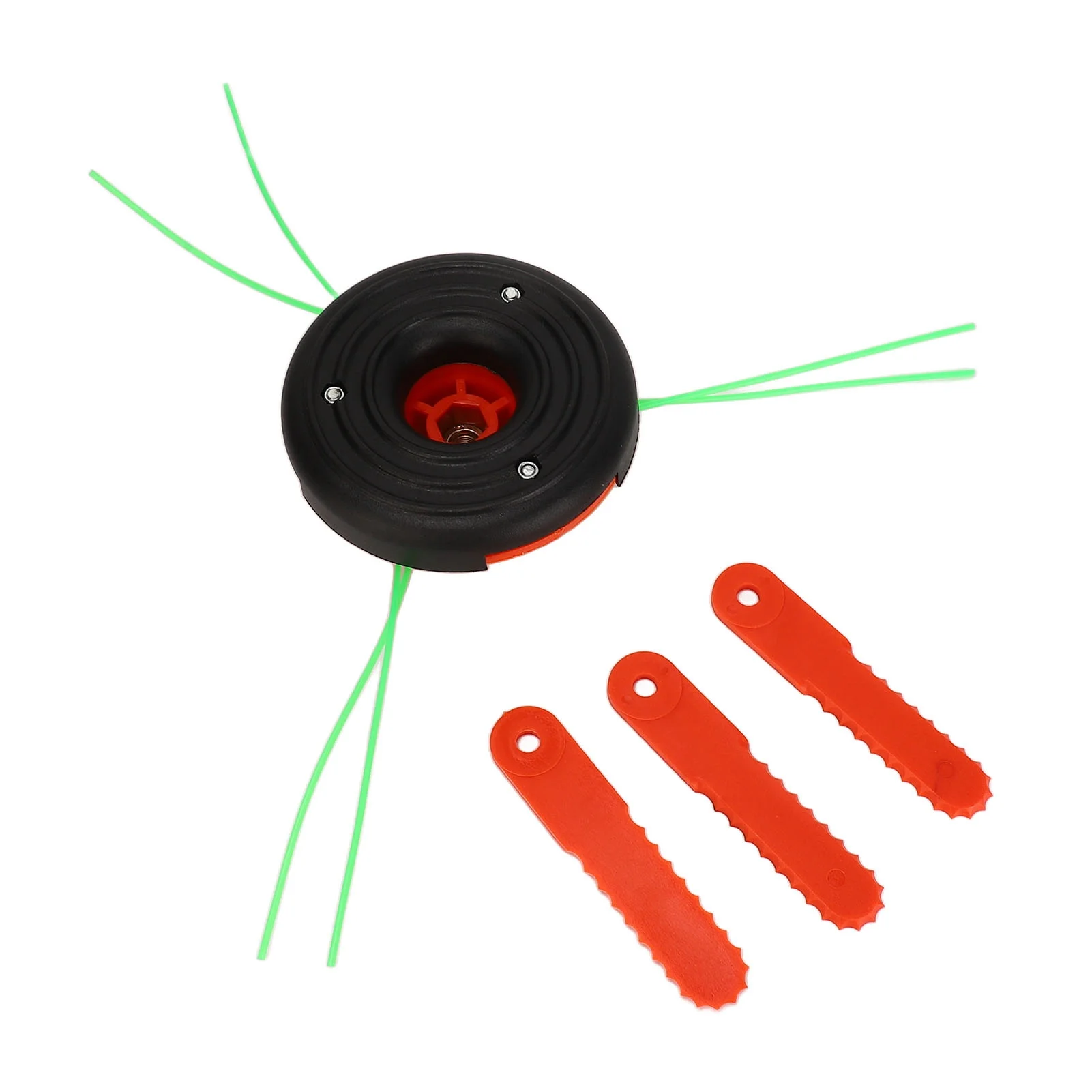 Verdant Touch String Trimmer Head Replacement 3 Leaf Plastic Blade Cutting Head Low Vibration Brush Cutter Weeding Head Replacement Internal Thread M10x1.25