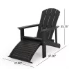 Noble House Hunter Adirondack Chair with Retractable Ottoman (Set of 2) Black
