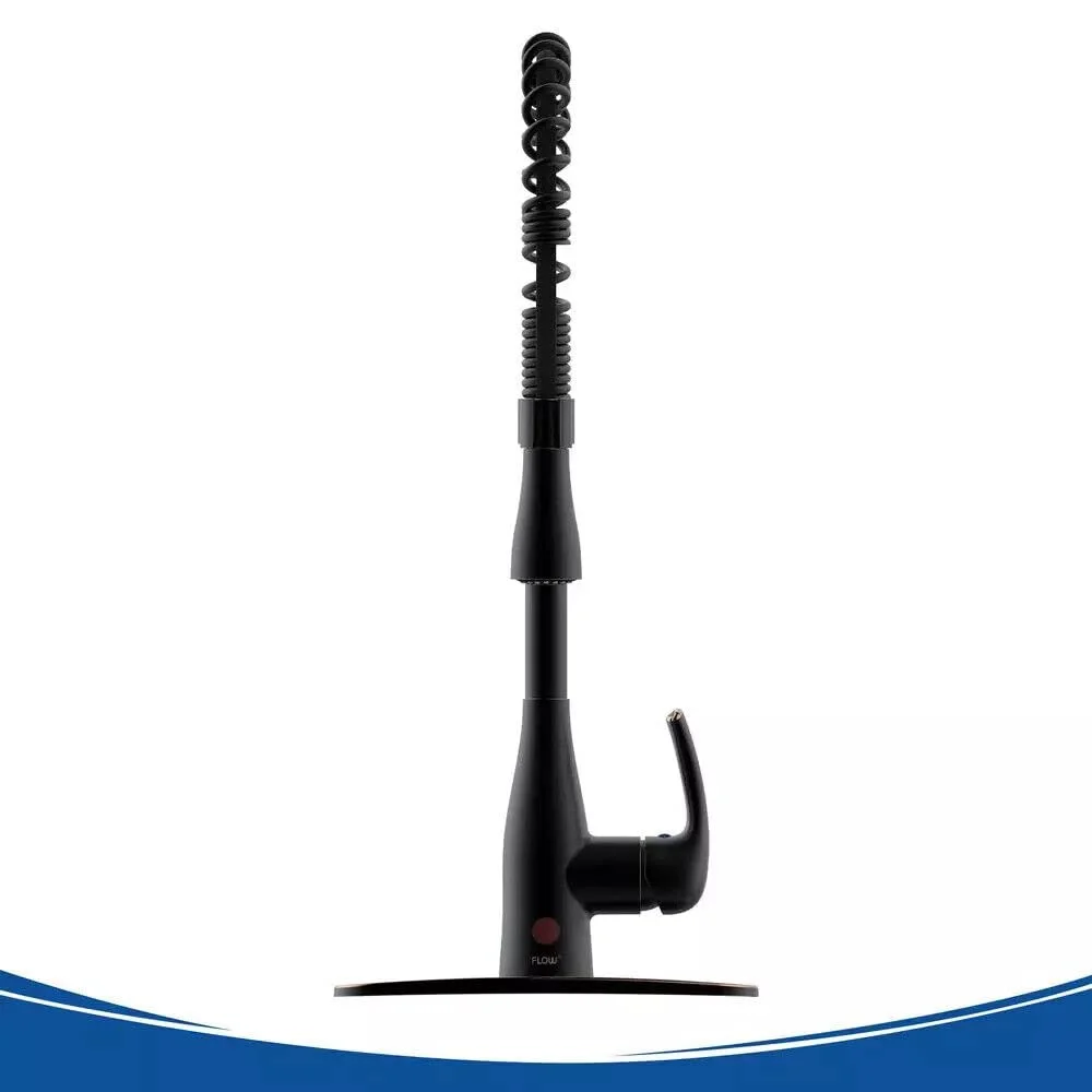 Flow Motion Activated Spring Neck Sprayer Kitchen Faucet in Oil Rubbed Bronze