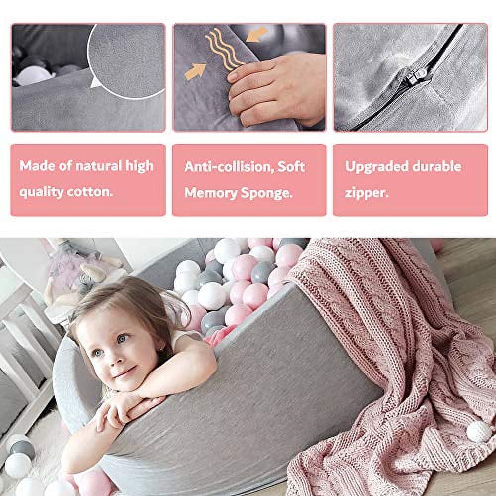 Deluxe Foam Ball Pit Kiddie Balls Pool Toddler Playpen Soft Round Ball Pool Play Toy for Baby Kids Children Indoor & Outdoor, Blue