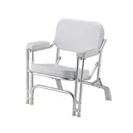 Padded Deck Chair Stainless Frame White