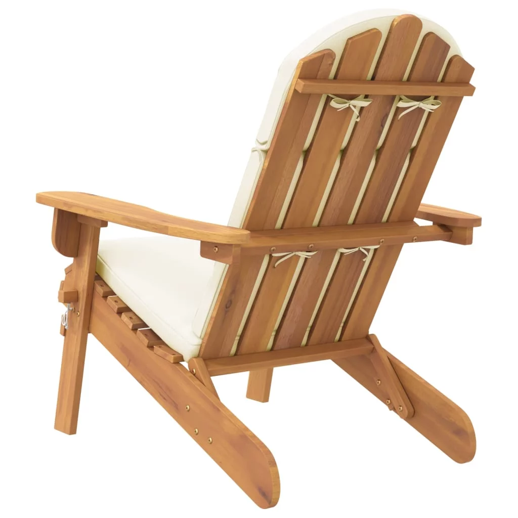 Aibecy Adirondack Patio Chair with Cushions Solid Wood Acacia