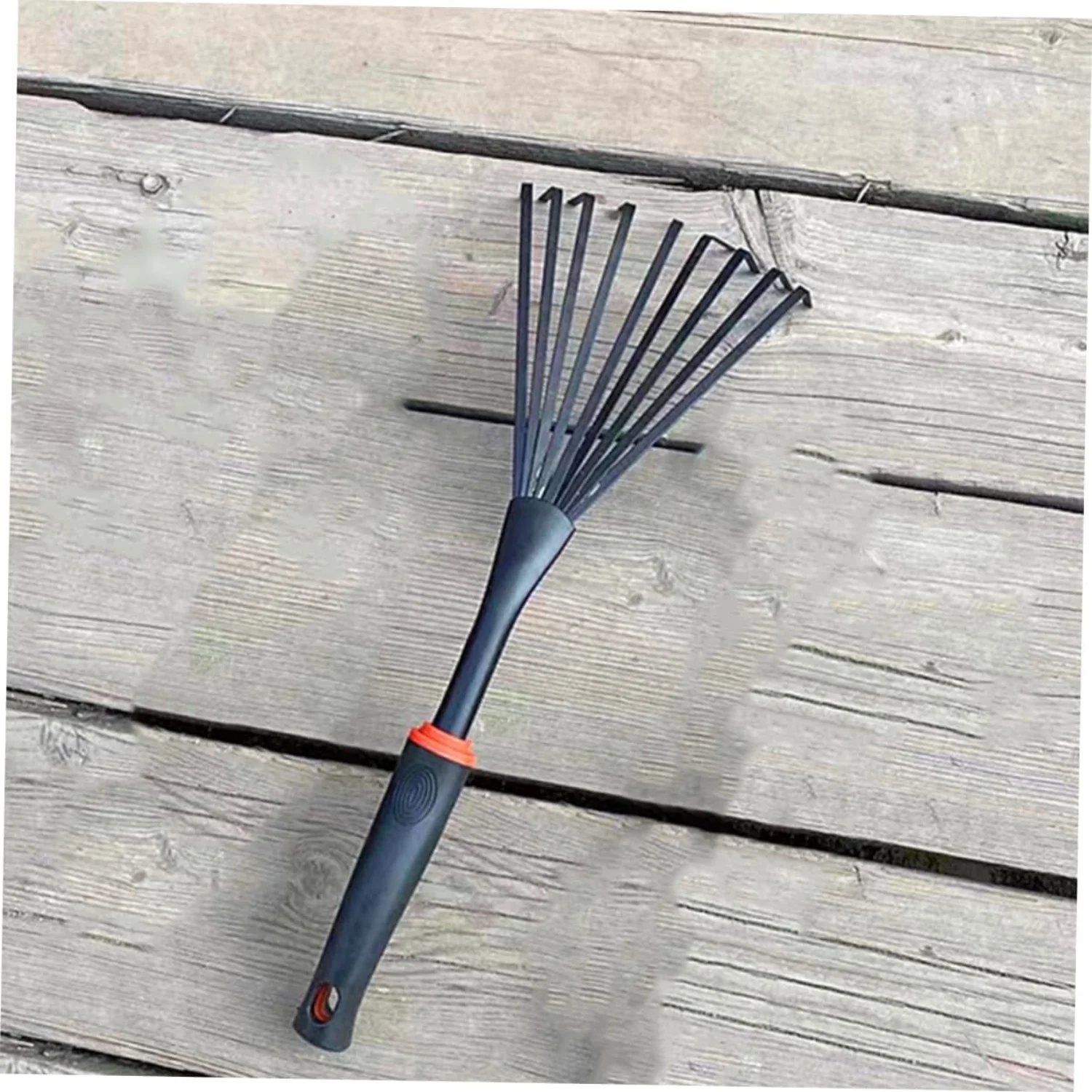 Efficient  Sturdy Small Leaf Rake Hand Tool: Heavy Duty  Ideal for Lawns  Flower Beds  and Gardens - Perfect for Small Spaces - Essential Gardening Equipment for Lawns and Flower Beds - I