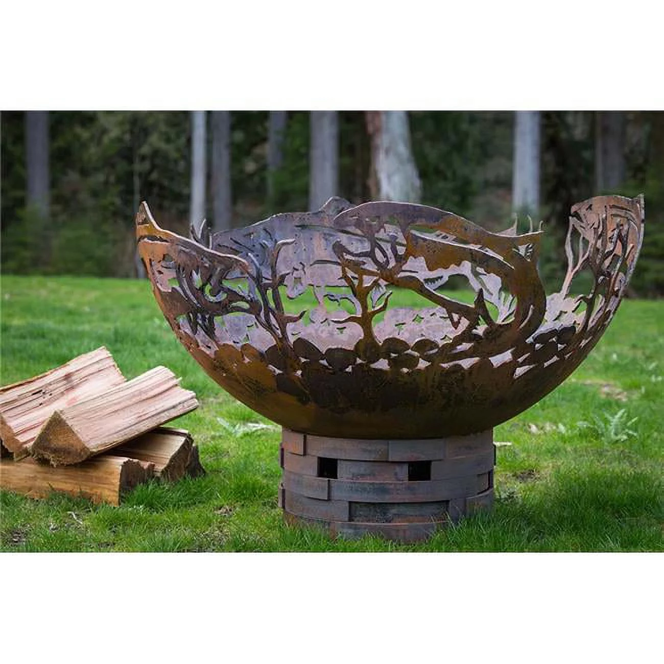 Salmon Fire Pit - Natural Gas with Electronic Ignition