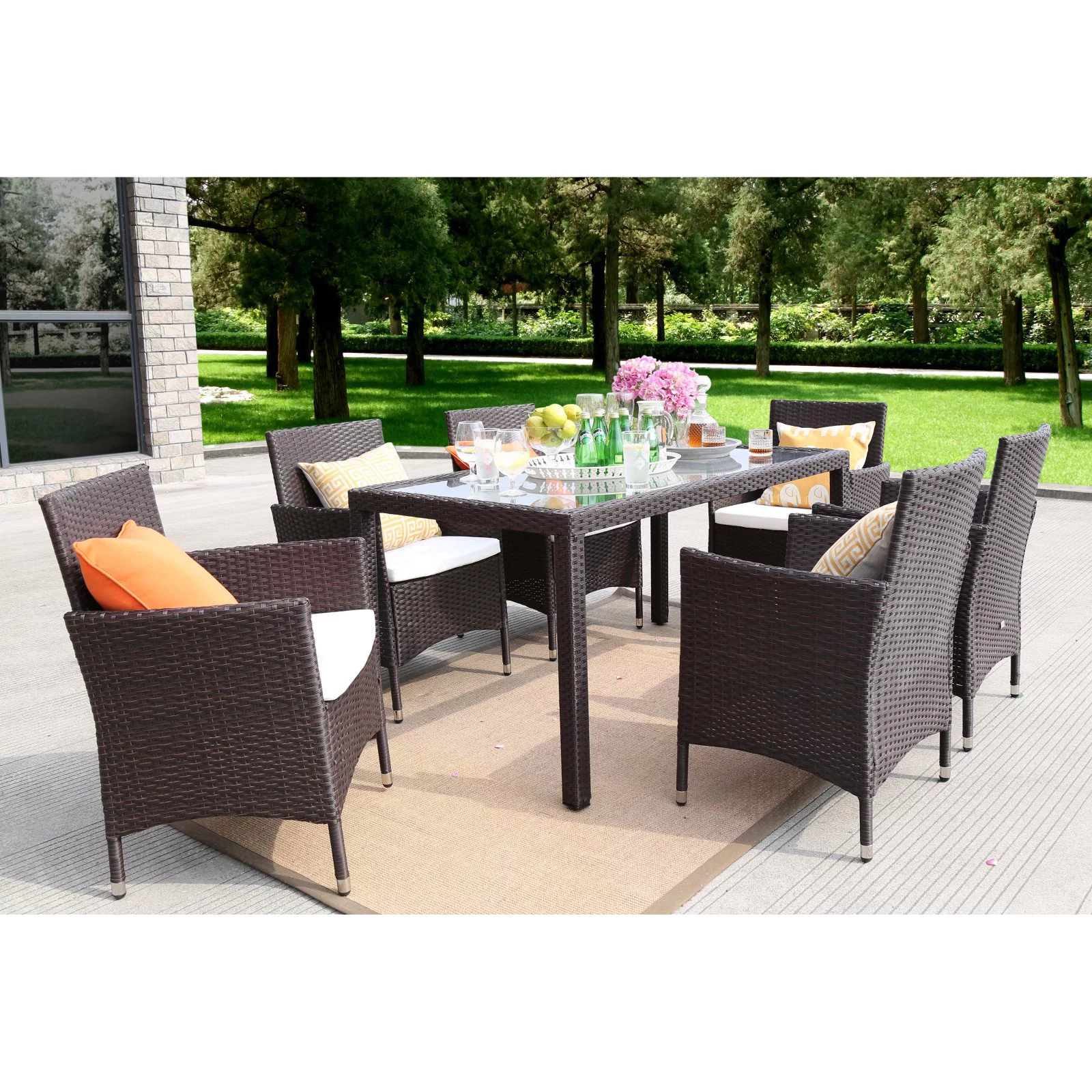 Baner Garden All Weather Wicker 7 Piece Dining Set