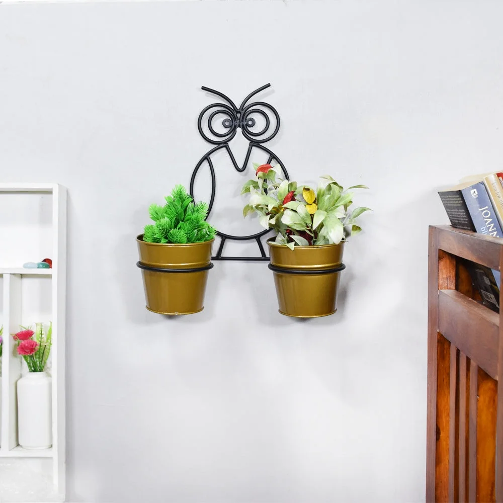 Eco Friendly Handmade 100% Iron Round Modern Gold Coated Color 13.2 x 11.4 x 4.6 Inches Planters Pot for Lawn, Balcony, Garden, Patios, Wall stand, Restaurant, Banquet Hall, Spa, Beauty Parlor etc.