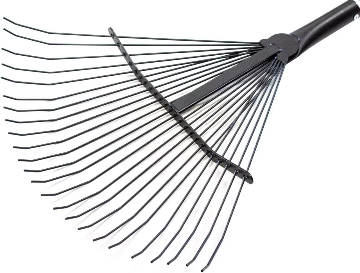 92312 Leaf & Thatching Rake with Fiberglass Handle & 24 Spring Steel Tines
