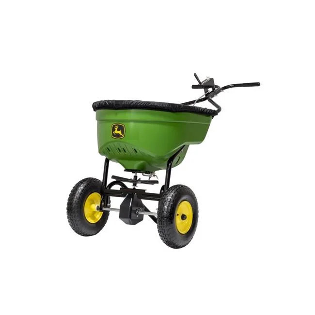 John Deere 7034468 12 ft. 130 lbs Broadcast Push Lawn Spreader for Fertilizer, Ice Melt & Seed
