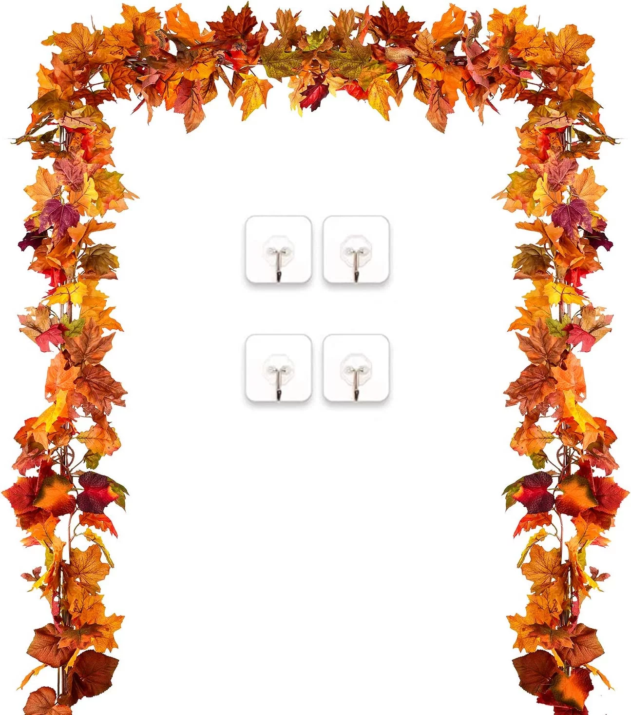 Coolmade Holiday Fall Maple Leaf Artificial Autumn Foliage Hanging Vine Garlands, 3