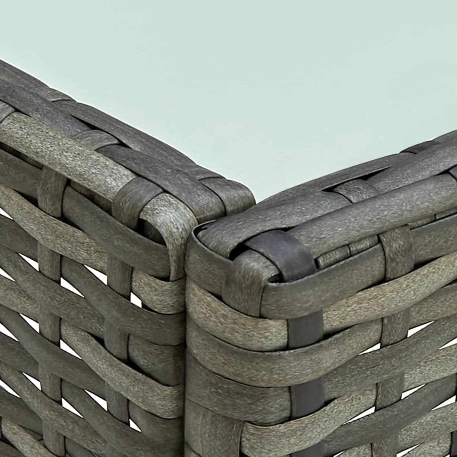 Walmeck 5 Piece Patio Set with Cushions Poly Rattan Gray