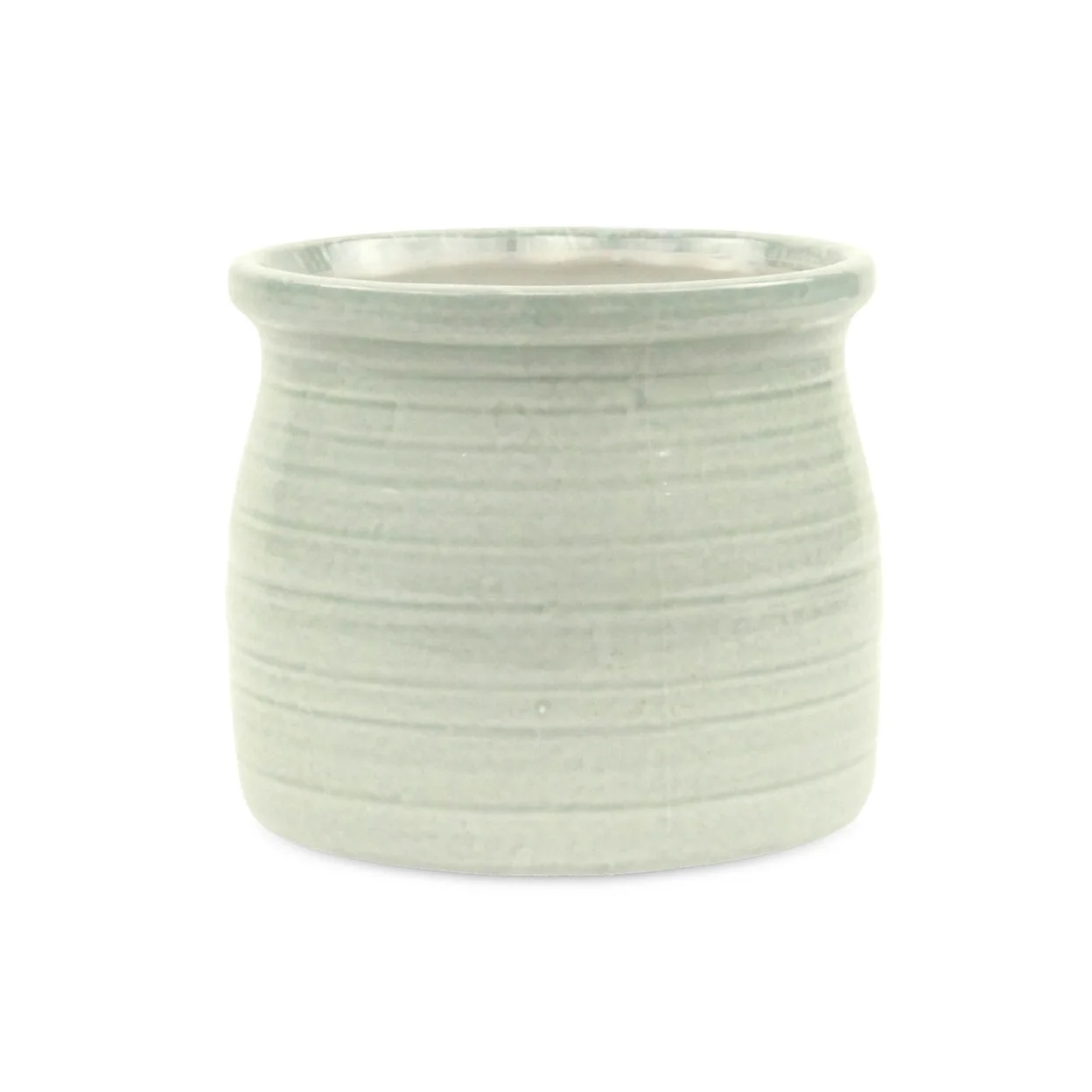 Home Decorative Celadon green curved ceramic planter