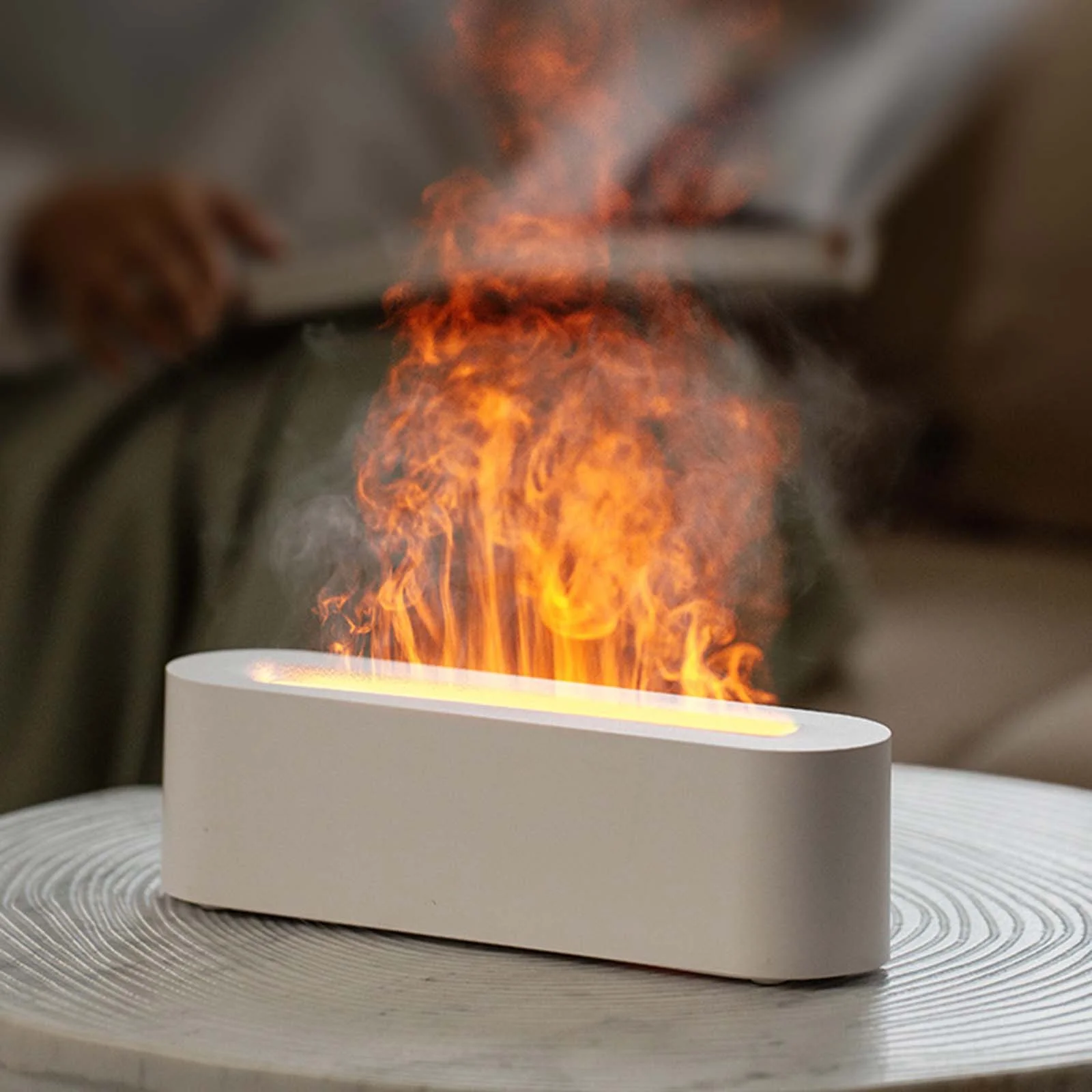 BOLUOYI Flame Aromatherapyhine Fireplace Flame Diffuser Aromatherapy Oil Diffuser 150Ml Cool Mist Humidifier for Bedroom Office Home Yoga Timer Auto Off Colorful Night Light 4th of July Outdoor