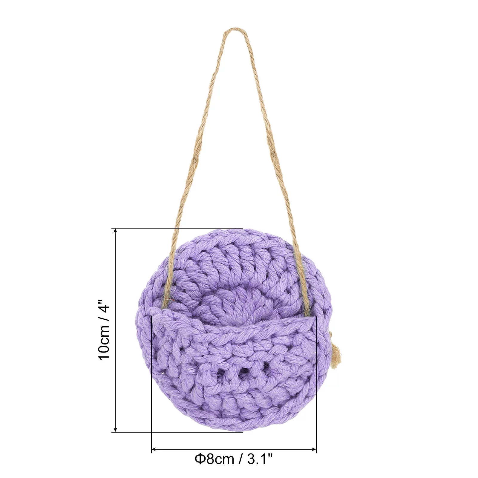 Uxcell Hanging Plant Basket, 4 Inch Dia Hanging Wall Planters for Indoor Outdoor, Purple