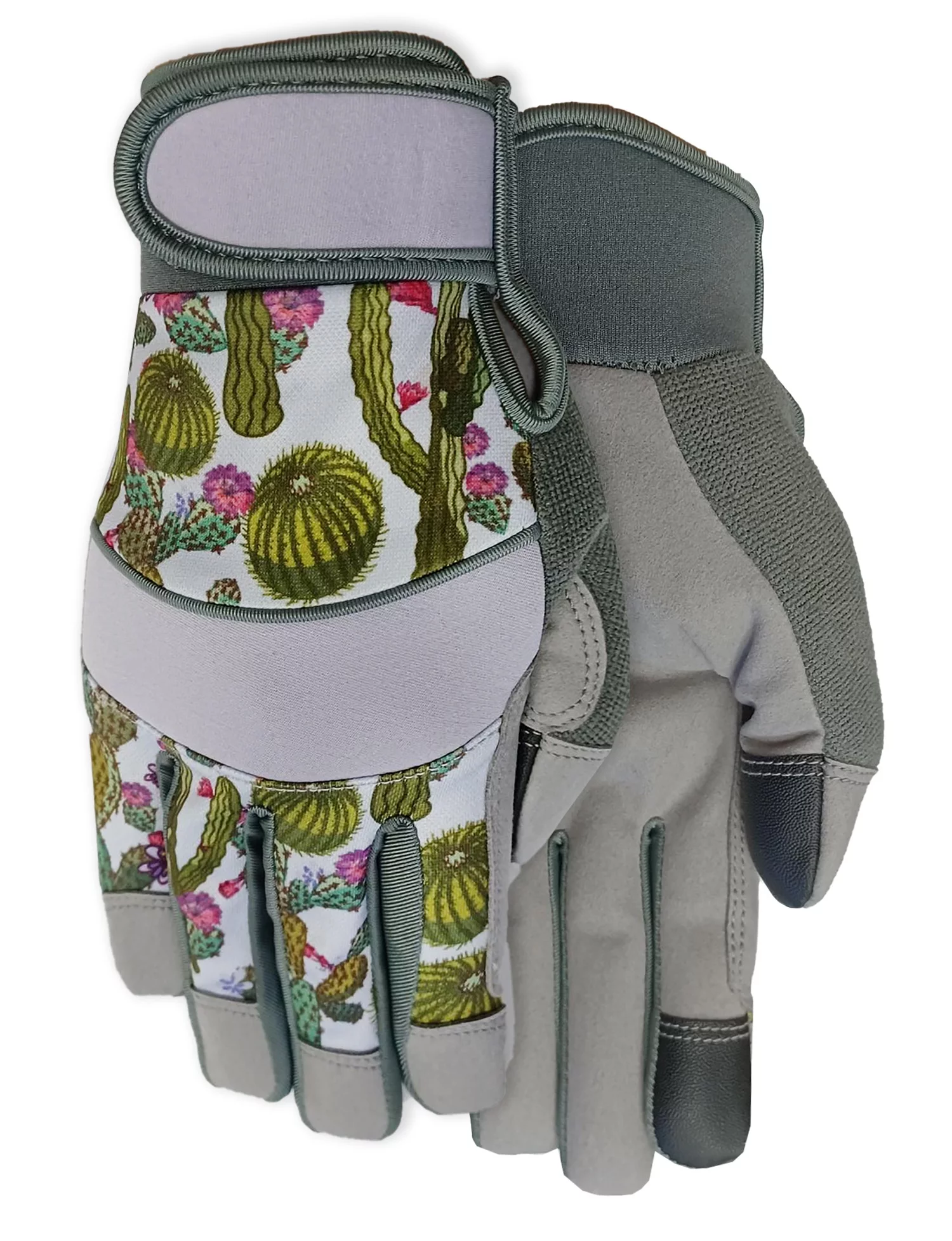 Expert Gardener Women's Assorted Colors Cactus Print Utility Glove with Velcro Wrist, Medium