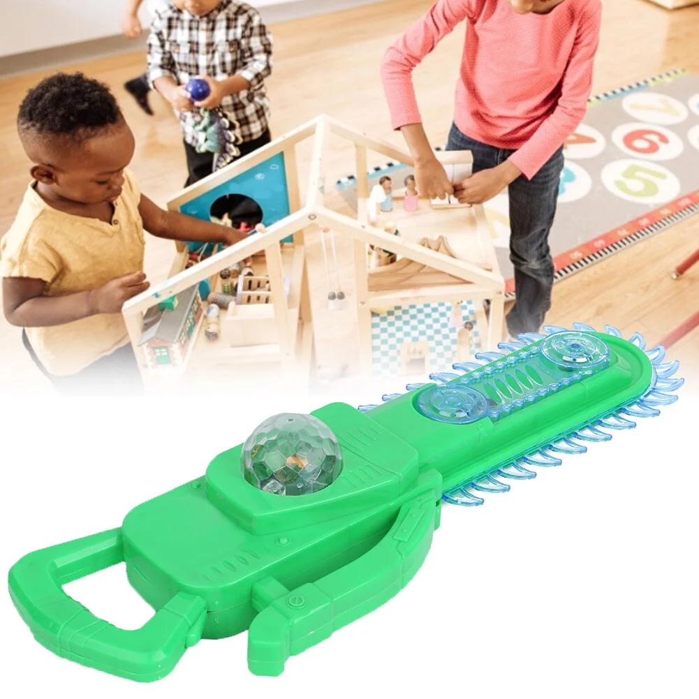 Goldmeet Electric Chain Saw Toy Highly Simulation Pretend Play Chain Saw Toy with Light SoundGreen