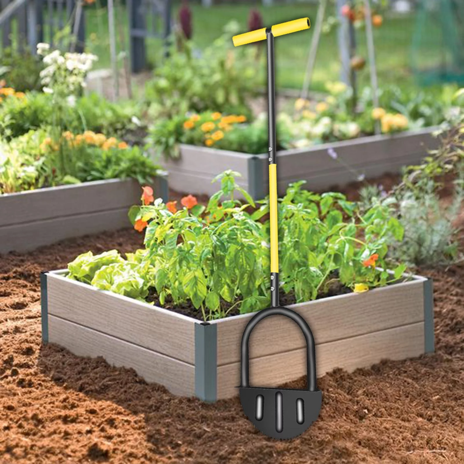 Manual Edger Steel Hand Long Handle Saw Tooth Garden Edger Half Moon Lawn Edger