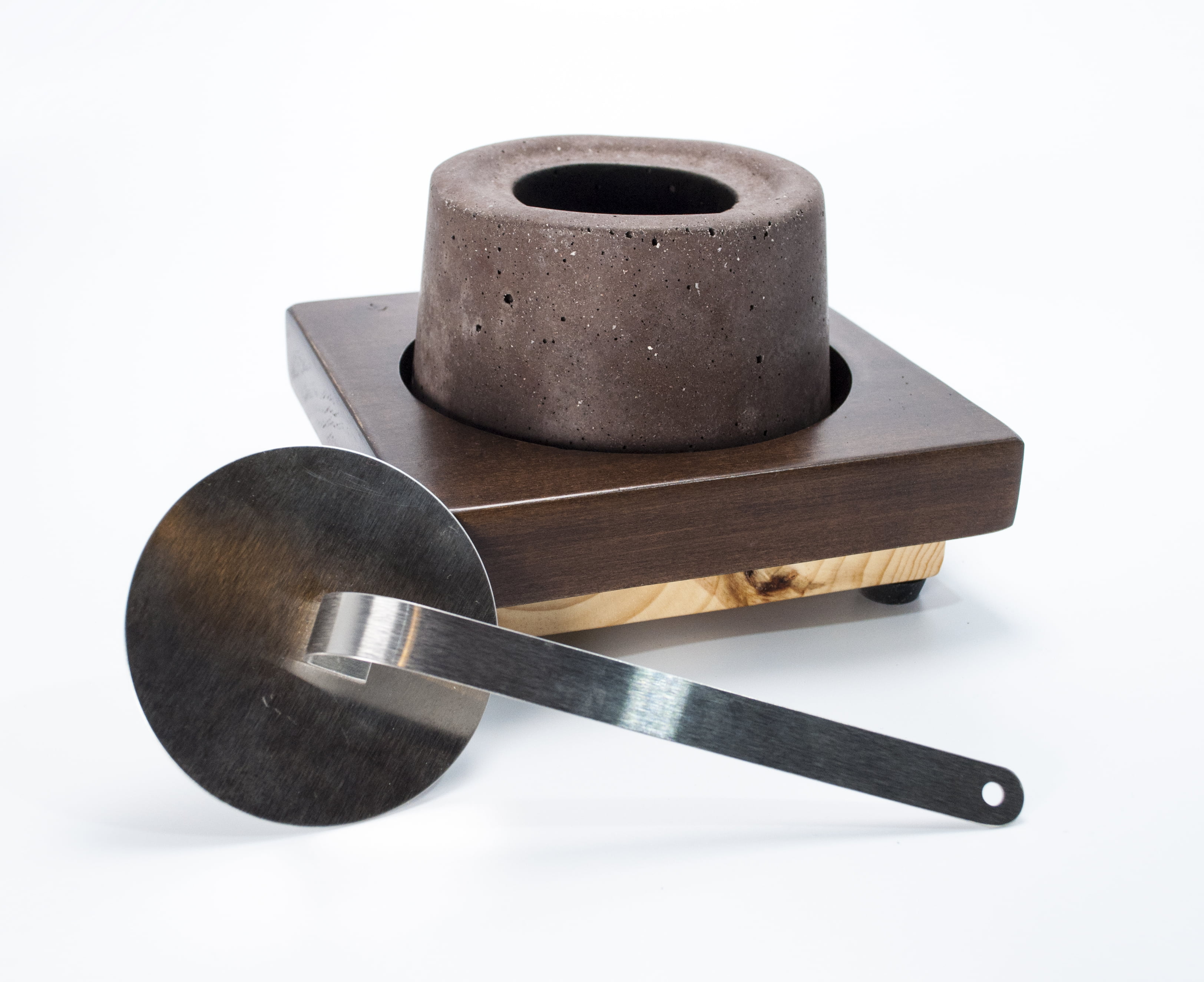 The Koldron- Concrete Personal Bonfire, Table Top Fire Pit, Metal Snuffer