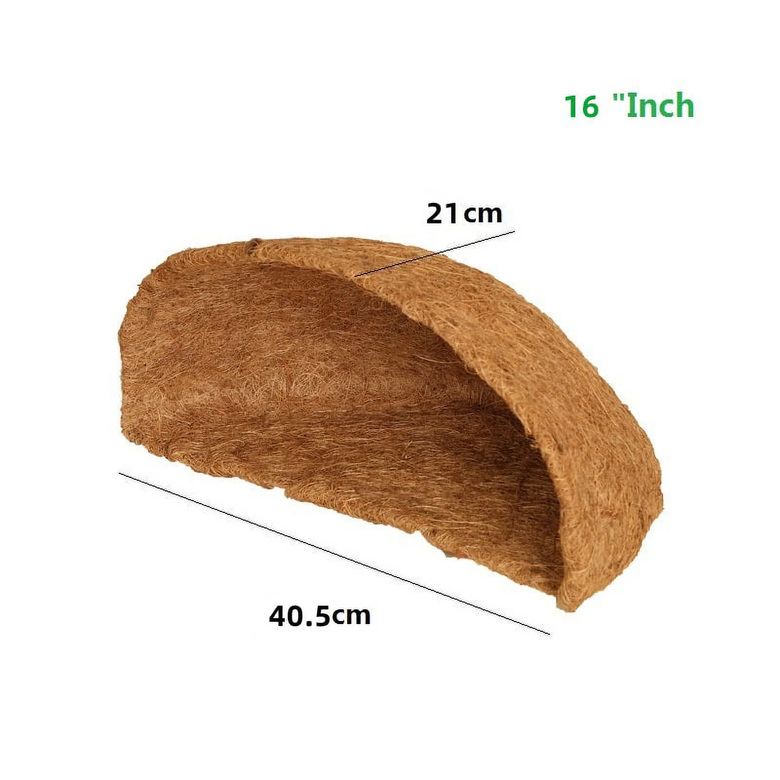 Namzi 2PCS Half Round Replacement Coco Liner for Hanging Basket Wall Flower Basket, 16 inch, Half Circle Wall Planter Coconut Fiber Plant Basket Liner for Garden Planter Flower Pot