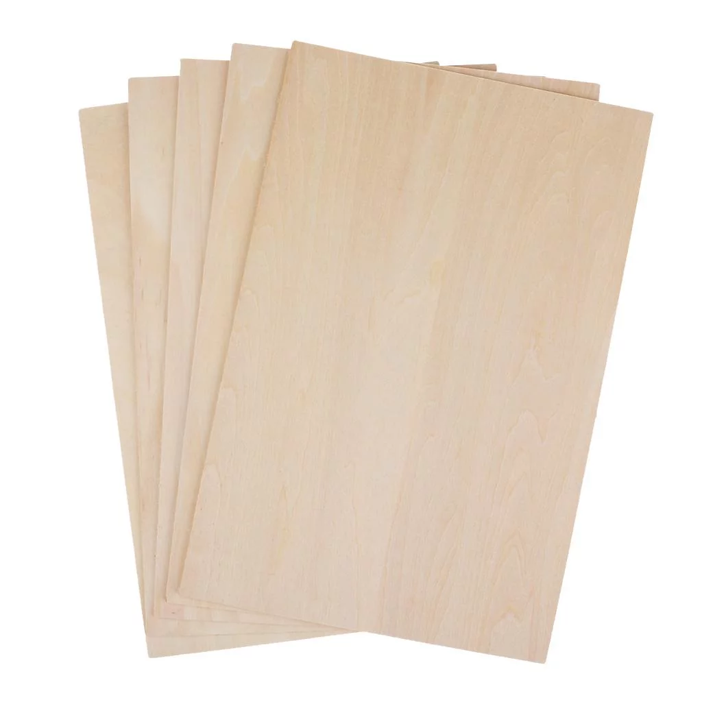 10x Rectangle Unfinished Unpainted Basswood Wooden Sheets for Craft Building Architectural Model Making - Wood, 100x100mm