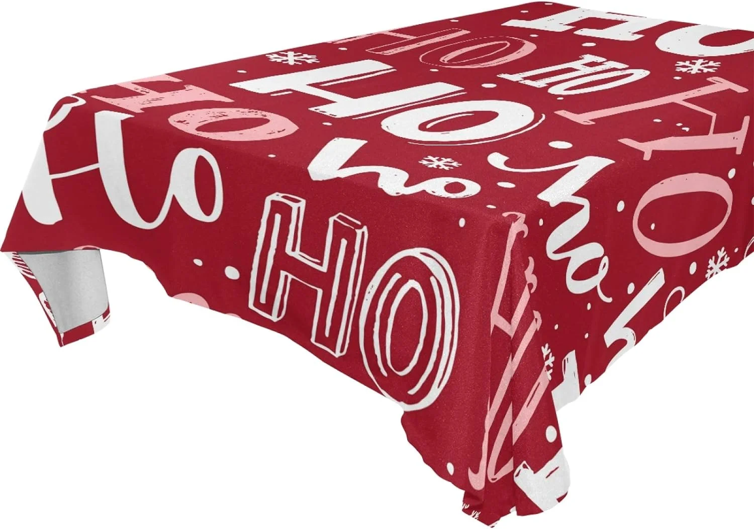 Wellsay Square Tablecloth with Ho Pattern Funny Christmas Prints, Anti-Wrinkle and Smooth Table Cloth for Kitchen/Home Decoration(60x90)