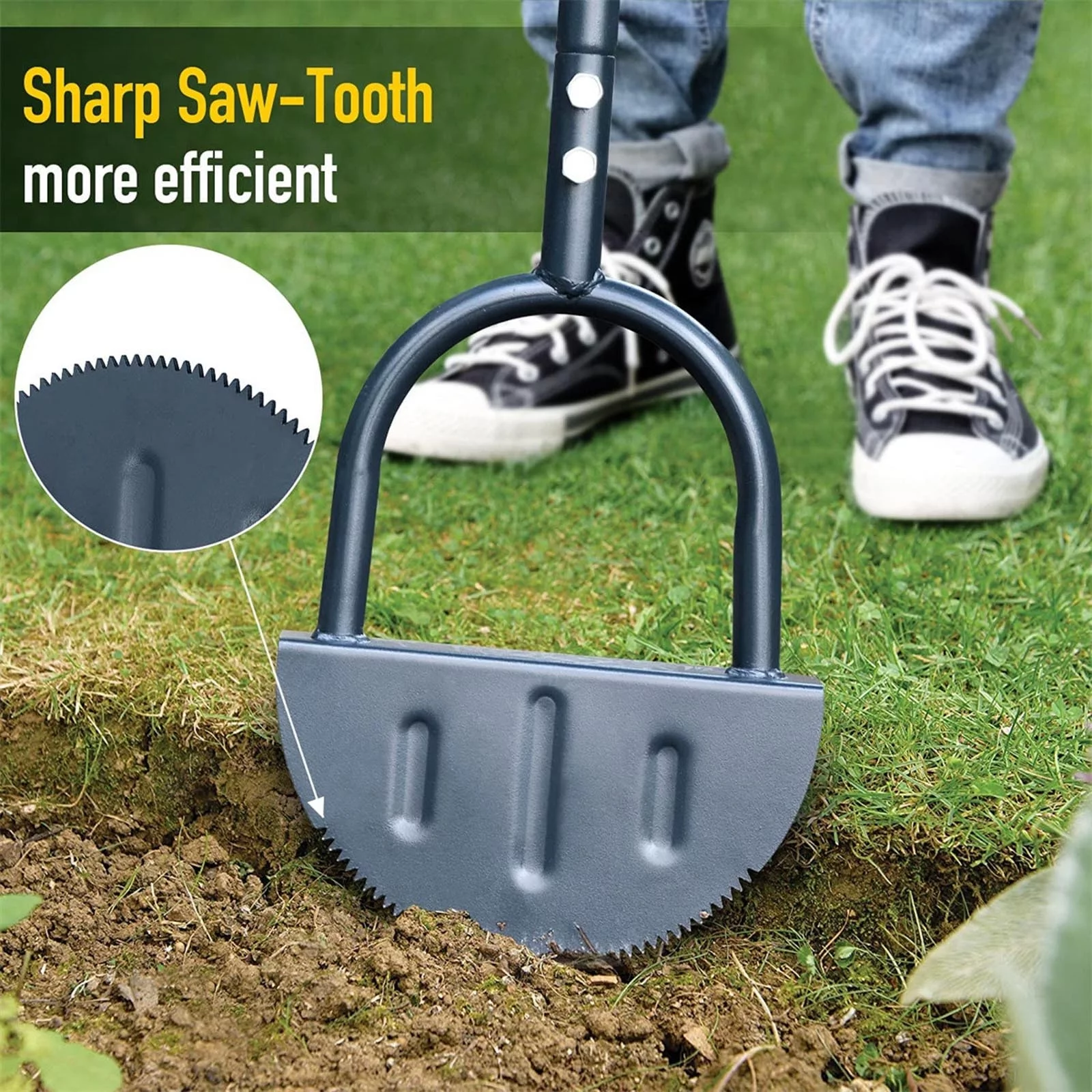 Gardening Tools Hand Edging Shovel Half Moon Grassland Edger Serrated Grassland Edging Tool