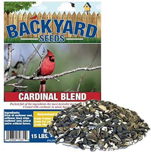 Backyard Seeds Cardinal Frenzy Black Oil Sunflower and Safflower Blended Bird Seed