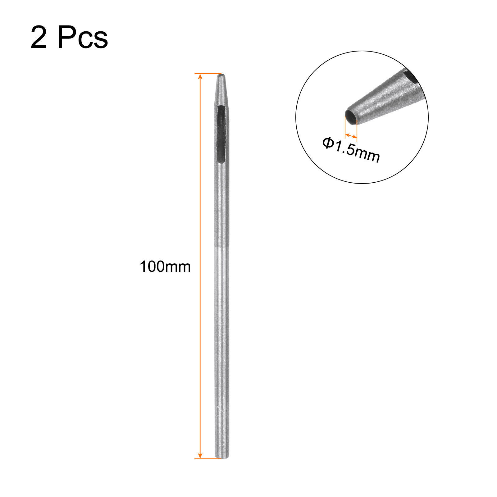 Uxcell 2pcs Hollow  Punch Tool 1.5mm Hole Punch Carbon Steel for Watch Belt Leather
