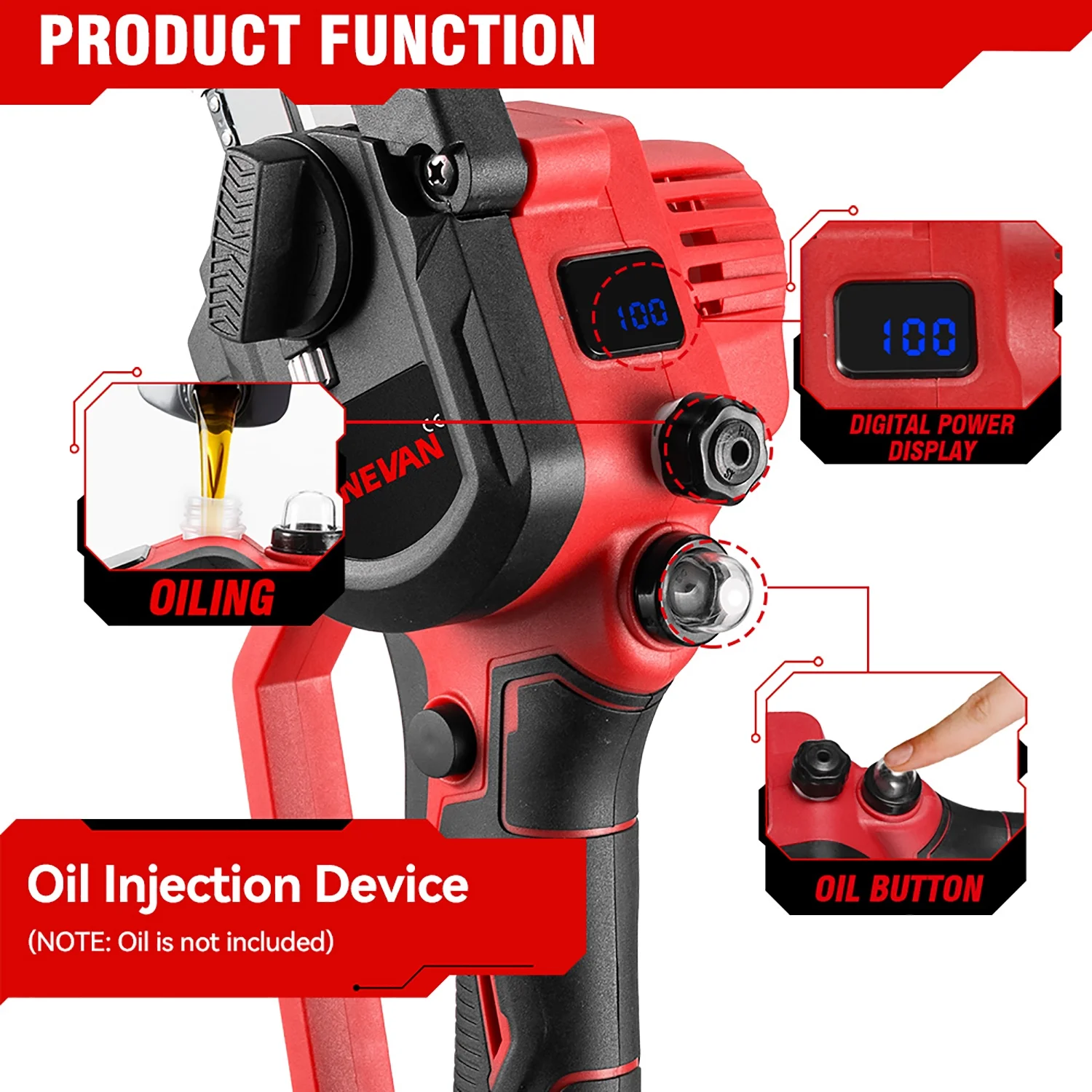 ONEVAN Mini Chainsaw Cordless 8 inch with 2 Batteries, Brushless Handheld Chain Saw, Battery Powered Small Chainsaw for Tree Trimming Wood Cutting