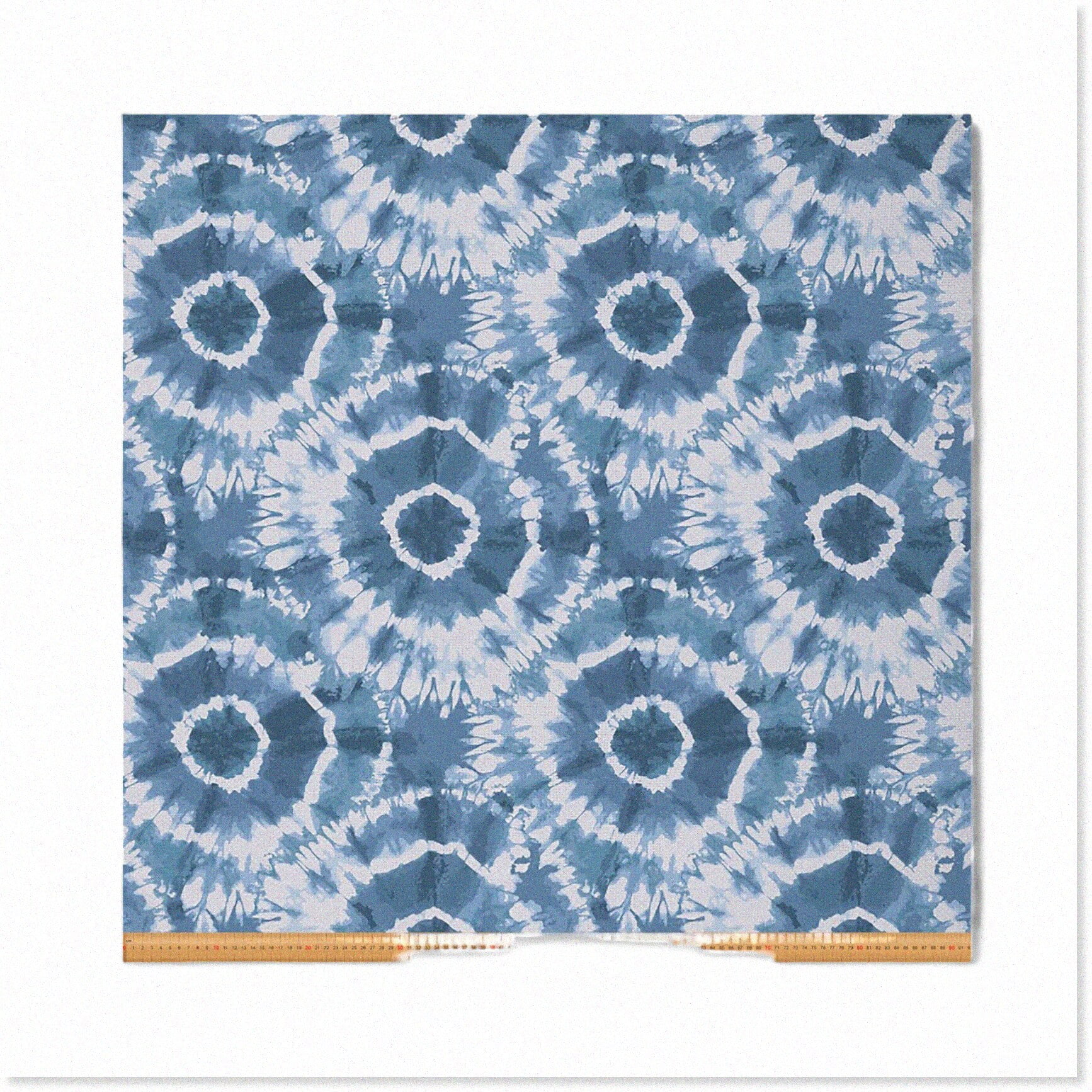 Boho Swirlscape Chair Fabric: Psychedelic Tie Dye Yardage - Waterproof Outdoor Decor, 3 Yards, Sky Blue