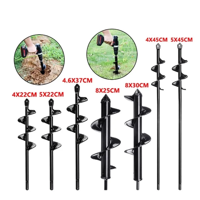 NEWCE Drill Bit for Planting Extended Length Garden Auger Spiral Drill Bit for Planting Bulbs Flowers Planting Auger-A