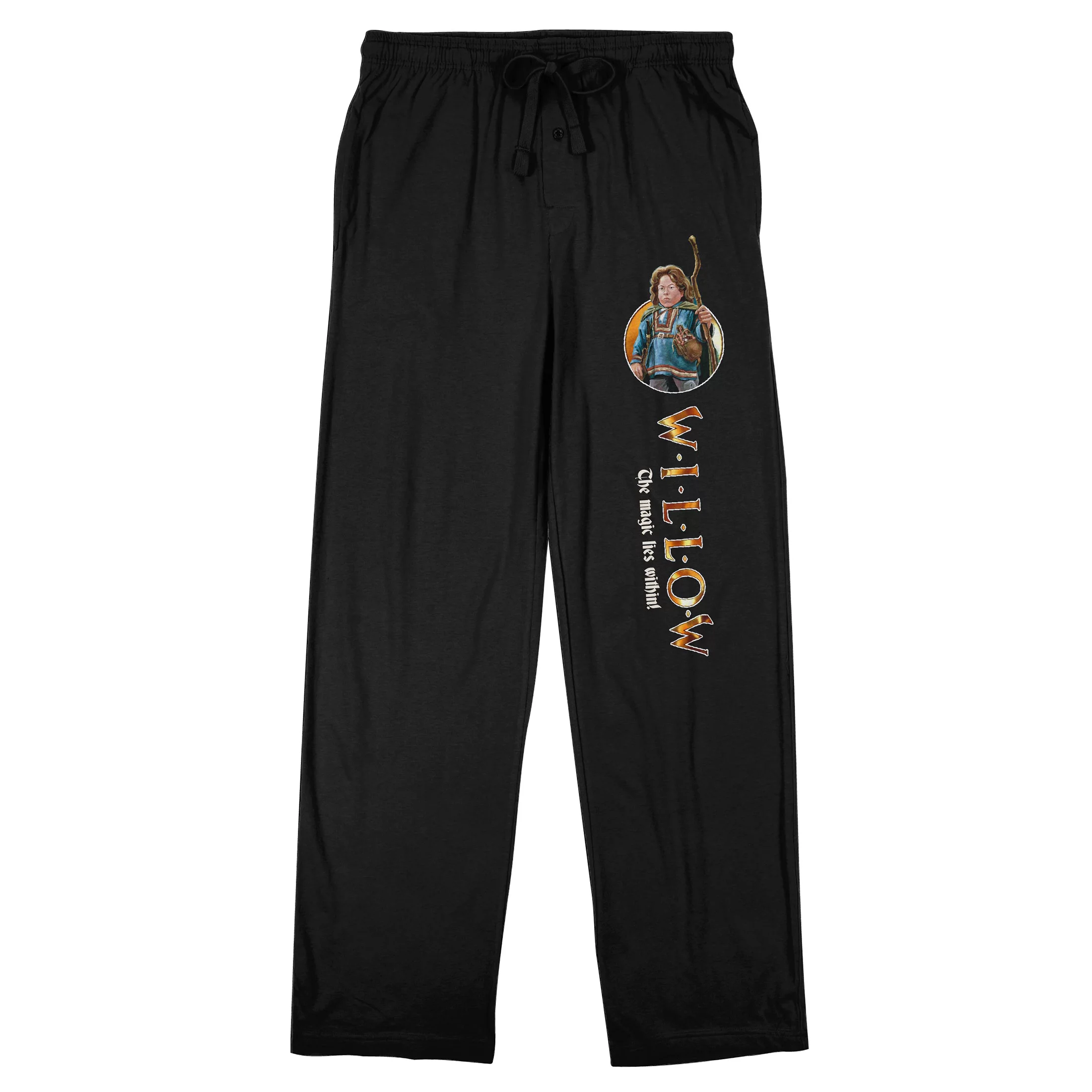 Willow Main Character In Circle Men's Black Sleep Pajama Pants-Large