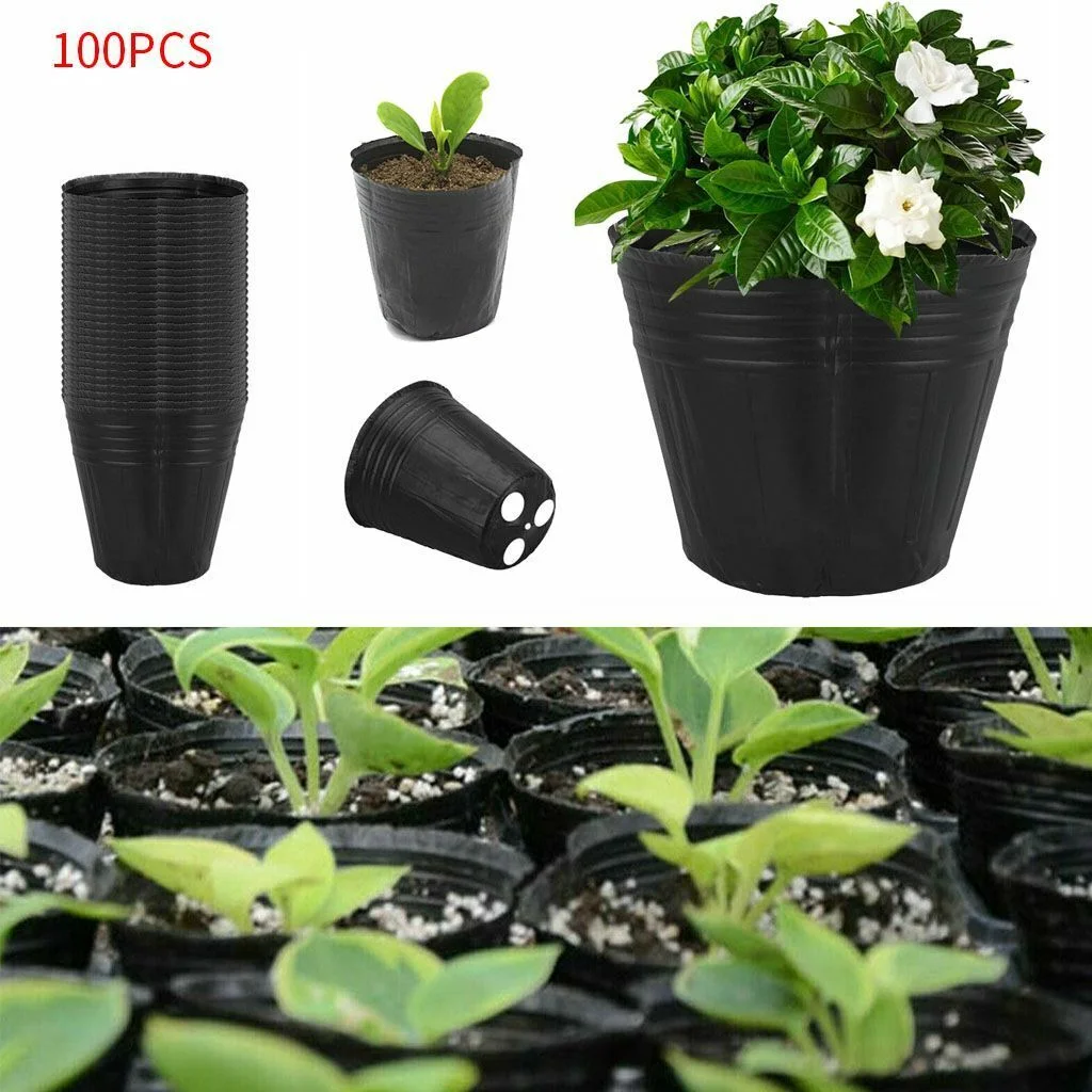 Lot Garden Plant Pots Seedlings Nutrition Cup Nursery Pot Bowl Plastic 2.6-3.5in