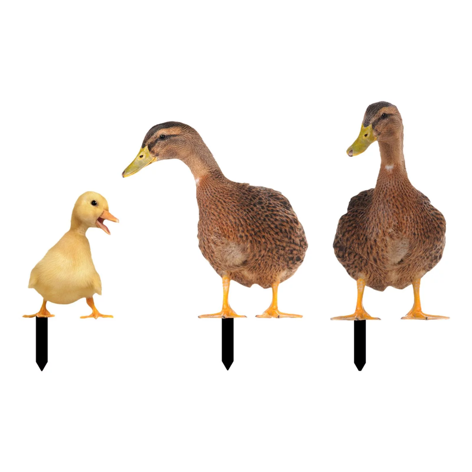 3 Pieces Acrylic Duck Statue Stakes Garden Poultry Statue Sign Yard Art Lifelike Animals Figurines Stakes for Fish Pond Pathway Front Porch
