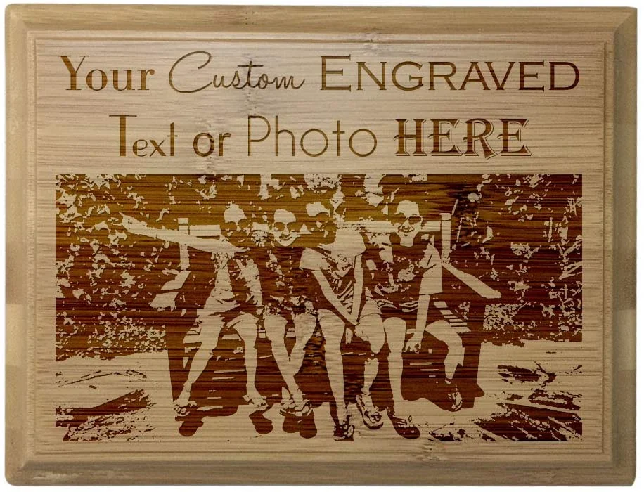 Custom Personalized 3D Laser Engraved Red Alder Finish Plaque with Your Personal Message, Text, Logo, or Photo - Wedding, Housewarming, Anniversary, Birthday, Father's Day, Christmas, Gift (8''X10'')