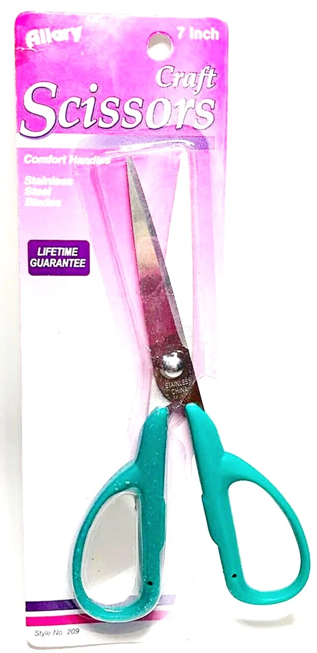 Lot of 2 Allary Style #209 Craft Scissors, 7 Inch, Green