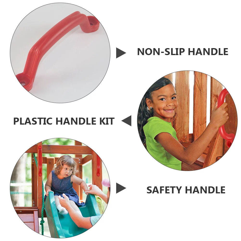 Qumonin Red Non-Slip Playground Safety Handles for Swing Sets & Barn Doors