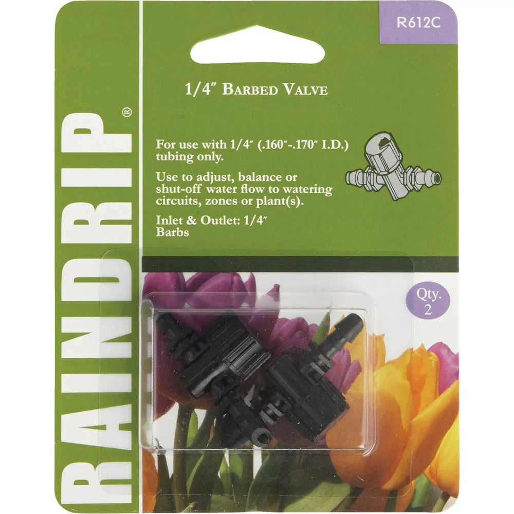 Raindrip 1-4 In. Double-Barbed In-Line Valve (2-Pack) R612CT R612CT 737484
